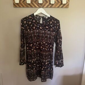 American Eagle Outfitters Brown Sheath Dress Long Bell Sleeves